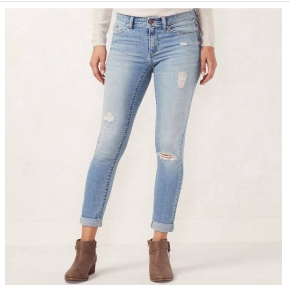 Lauren Conrad Cuffed Skinny Ankle Jeans